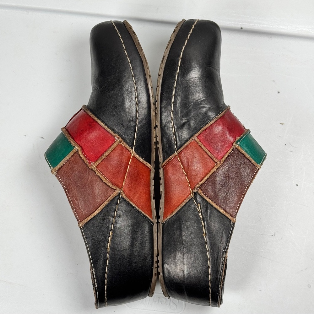 L’artiste Spring Step Leather Patchwork Clogs Y2K… - image 11